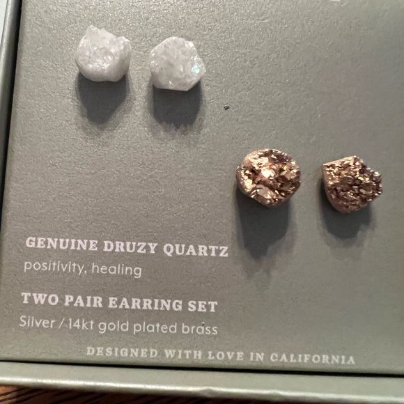 Luna Norte Druzy Quartz Earrings - Picture 3 of 7
